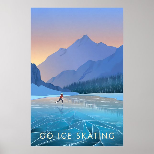 Gå och åka skridsko Resaffisch Poster (Framsidan)