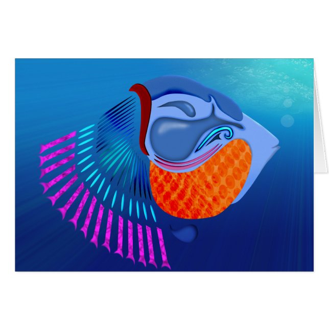 Gå och fiska hälsningskort (Framsidan Horizontal)