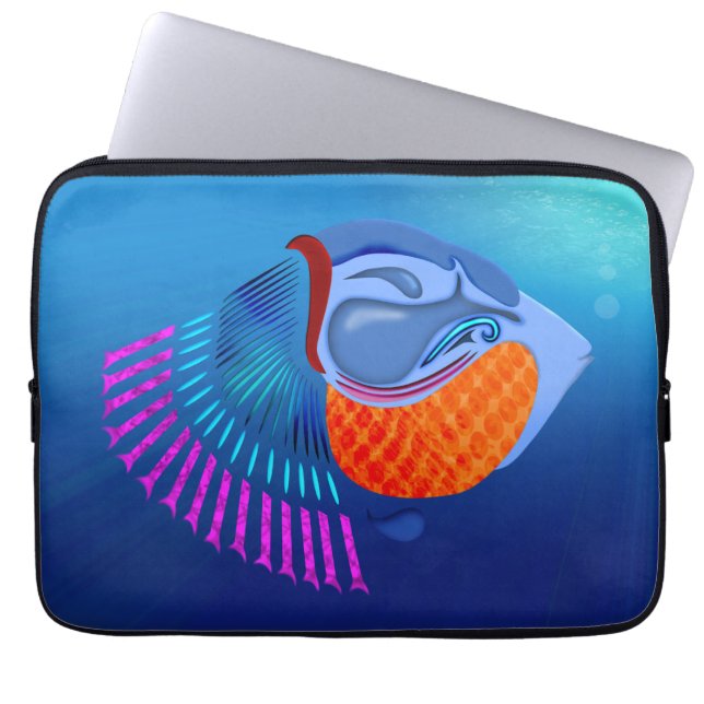 Gå och fiska laptop fodral (Framsidan)