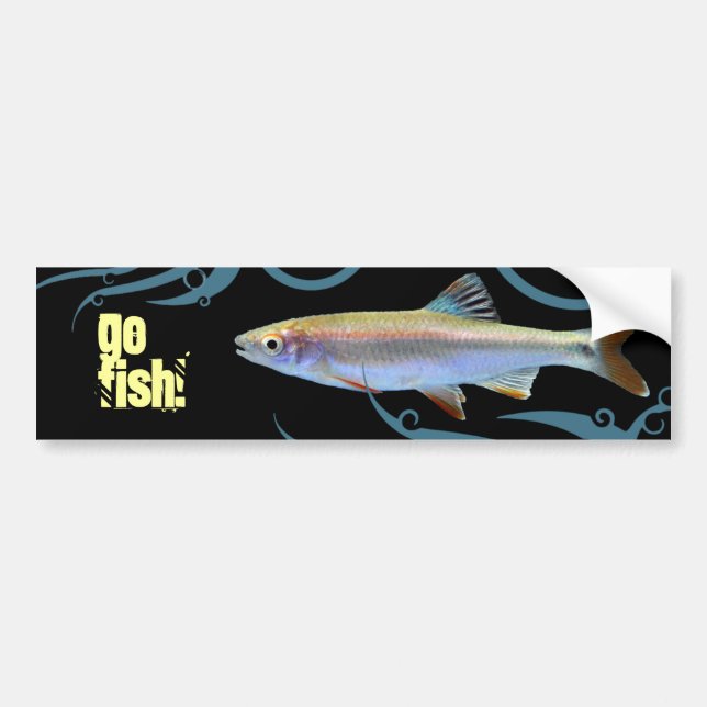 Gå och fiska! Shiner Minnow Bildekal (Framsidan)