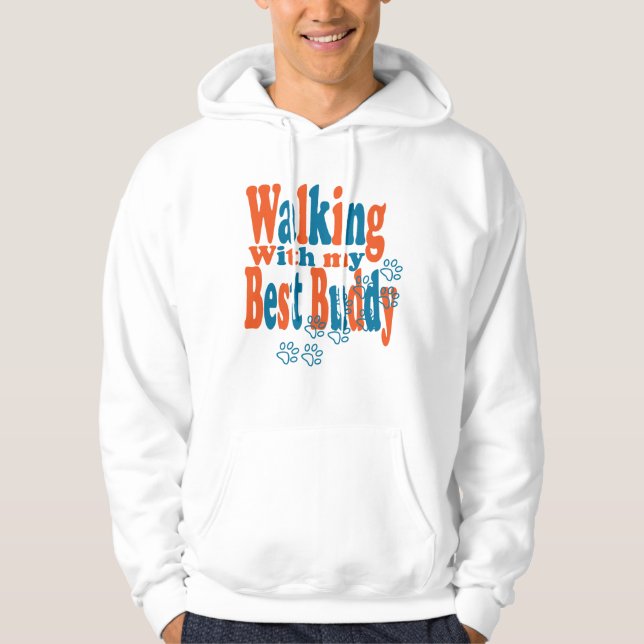 Gå och gå på hund-godiserad tröja hoodie (Framsida)