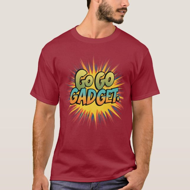 Gå och Gadget! Retro-popup-bild T Shirt (Framsida)