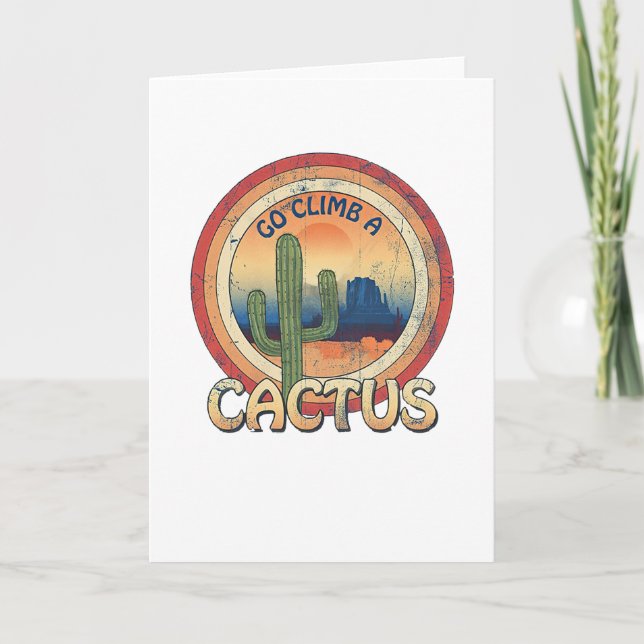 Gå och klättra en Cactus Kort (Framsida)