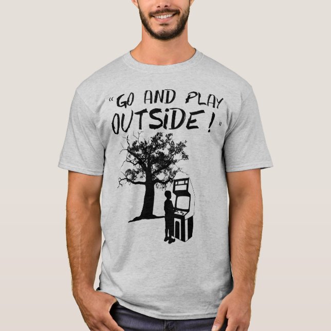 Gå och leka utanför! t-shirt (Framsida)