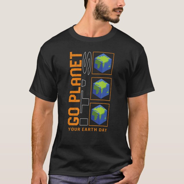 Gå och planeten Det är din jorddag, rymdplanets sy T Shirt (Framsida)