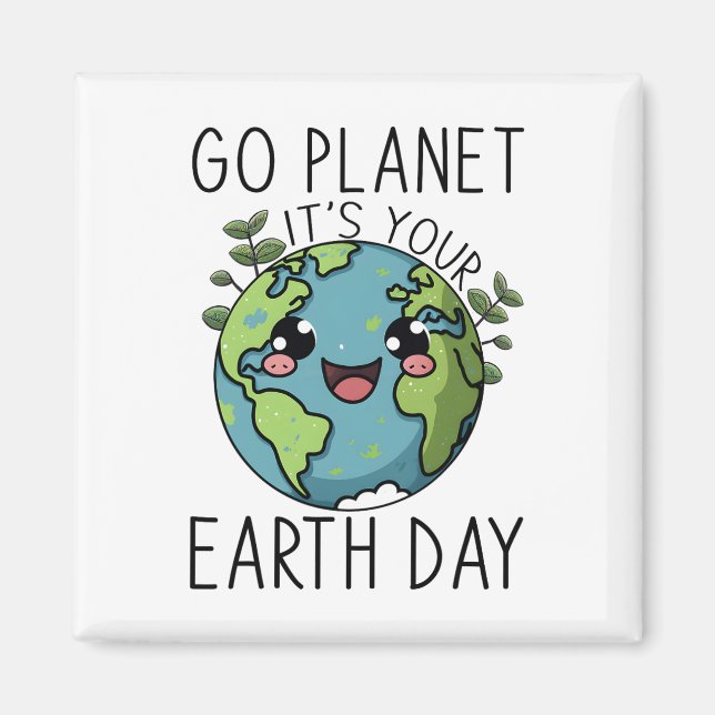 Gå och plantera din jorddagslärare Kids Cute Öar Magnet (Framsidan)