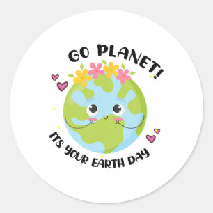 Gå och plantera din jorddagslärare Småbarn Runt Klistermärke
