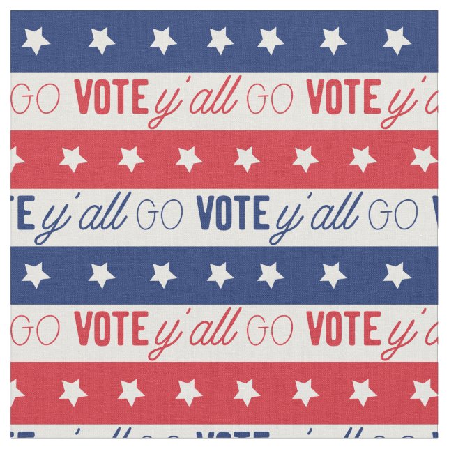 Gå och rösta ja, alla väljare mönster tyg (Närbild)