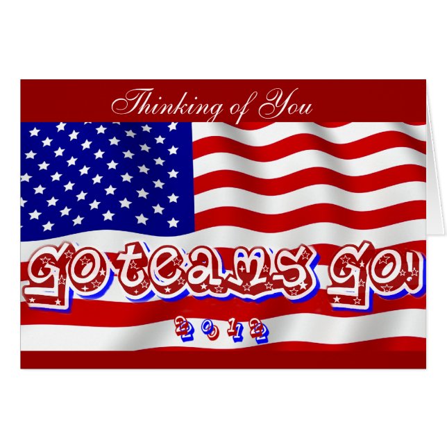 Gå och teamet!,USA_ Hälsningskort (Framsidan Horizontal)