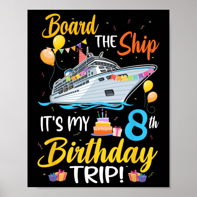 Gå ombord på fartyget Det är min 8-års födelsedags Poster (Framsidan)