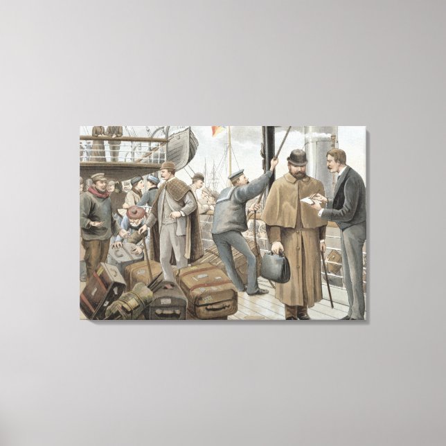 Gå ombord på Tilbury, från P & O Pencillings Canvastryck (Framsida)