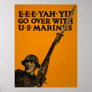 Gå över med amerikanska marinsoldater poster