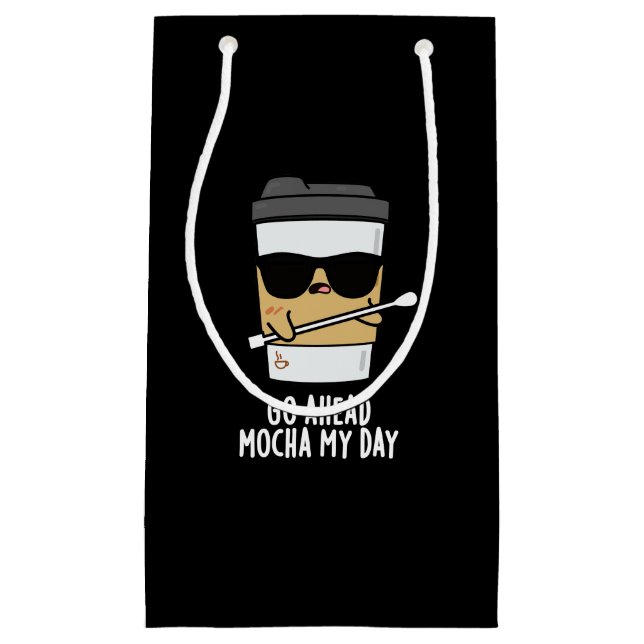 Gå över Mocha min dag Ljuny Coffee Pun Mörk BG (Framsidan)