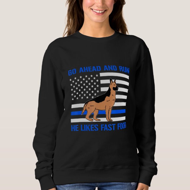 Gå över Springa han gillar snabbmat 1 T Shirt (Framsida)
