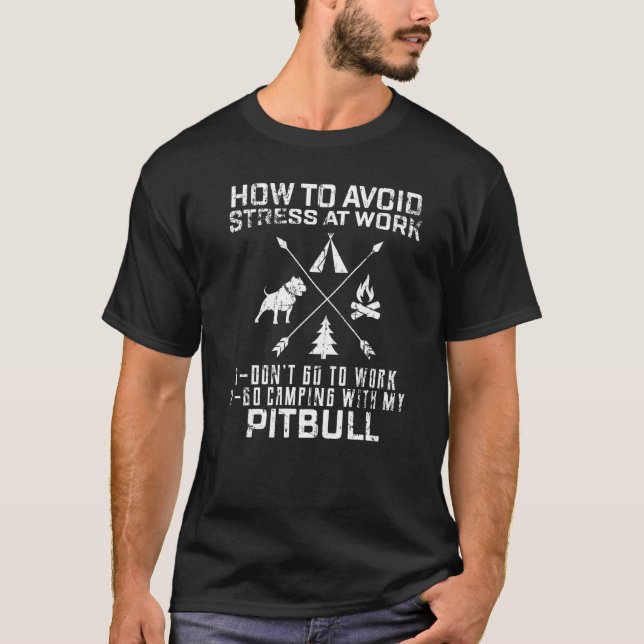 Gå på camping med min Pitbull T Shirt (Framsida)