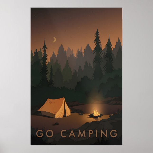 Gå på camping Resaaffisch Poster (Framsidan)