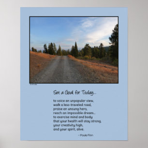 Gå på en väg med mindre resning...Motiveringell po Poster