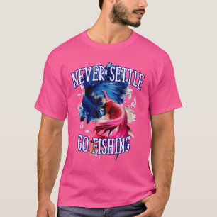 Gå på fiske Savage Citat Sjön Badass Citat retro T Shirt