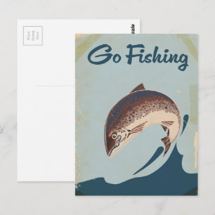 Gå på fiske vykort