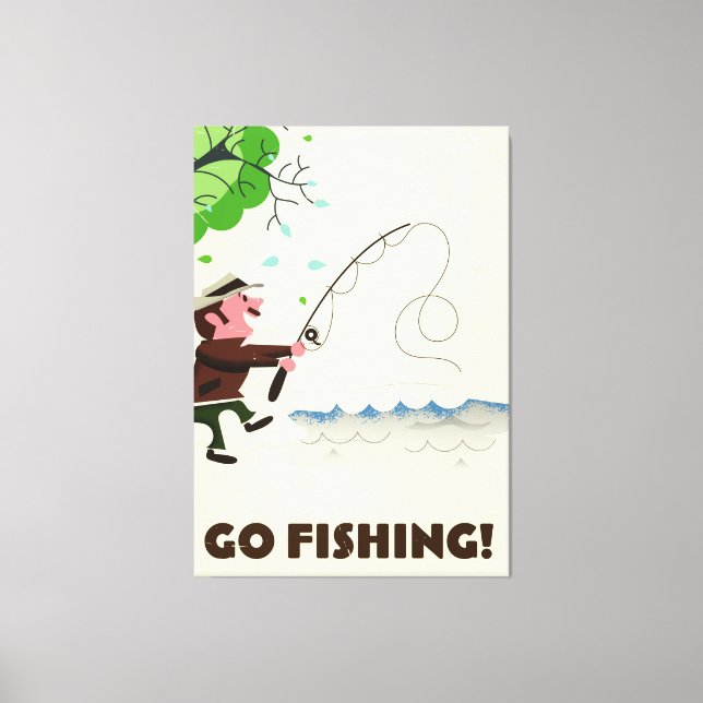 Gå på fisketur. canvastryck (Framsida)
