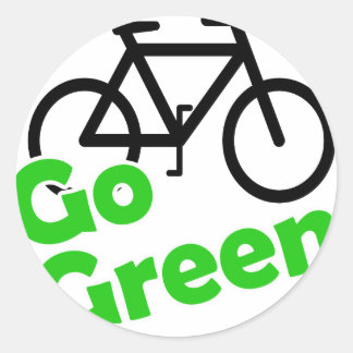 gå på grön cykel runt klistermärke