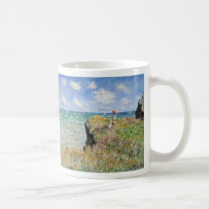 Gå på klippan på Pourville - Claude Monet Kaffemugg
