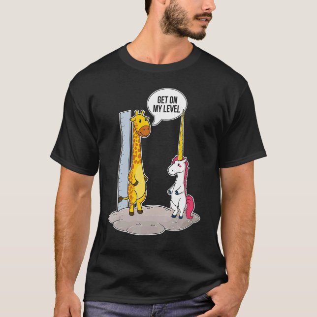 Gå på min nivå Giraffe T Shirt (Framsida)