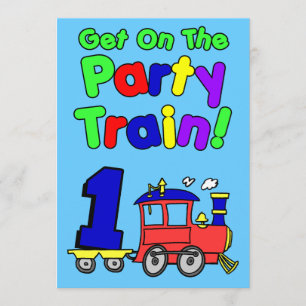 Gå på Party Tåg 1 år gammal Inbjudningar
