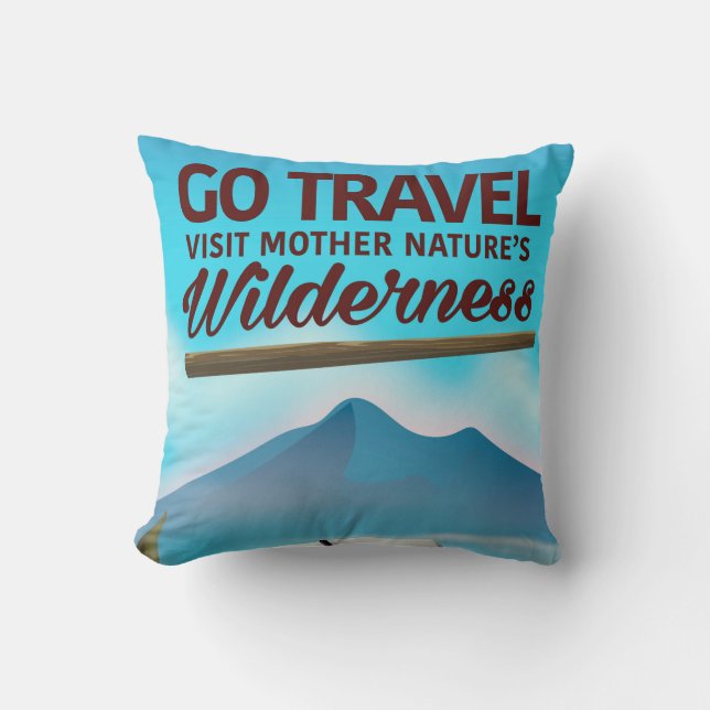 Gå på resande, besök mor natures Wilderness RV. Kudde (Framsida)