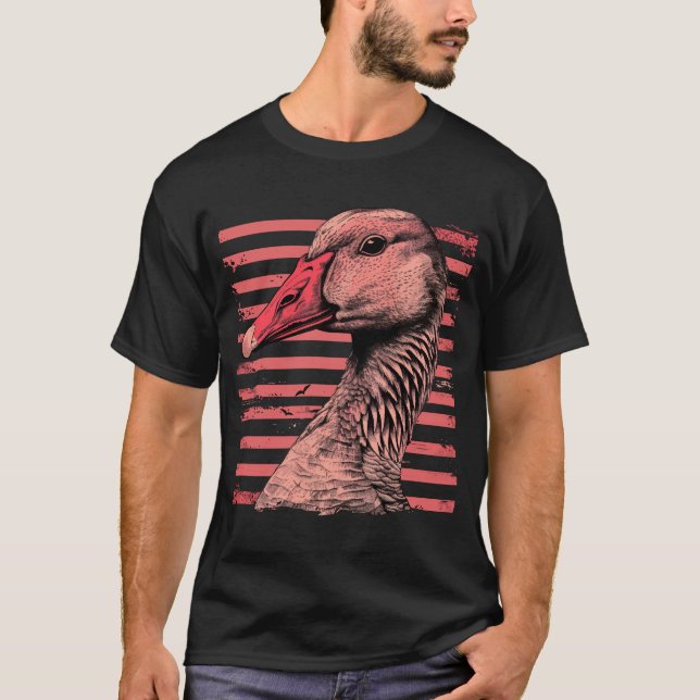Gå på rosa vintage rand t shirt (Framsida)