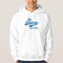 Gå på Skidåkning – Minimal Vinter Sport Typografi  Hoodie