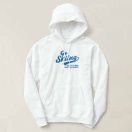 Gå på Skidåkning – Minimal Vinter Sport Typografi Hoodie