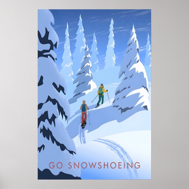 Gå på snöskidor Resaaffisch Poster (Framsidan)