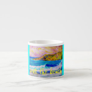 gå på stranden espressomugg