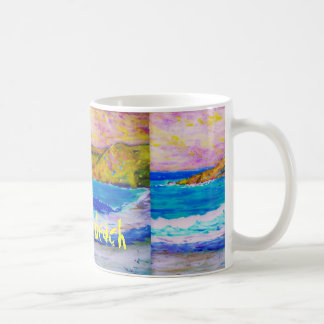 gå på strandkonsten kaffemugg