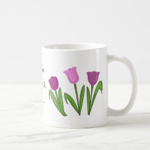 Gå på tå genom tulpanerna kaffemugg