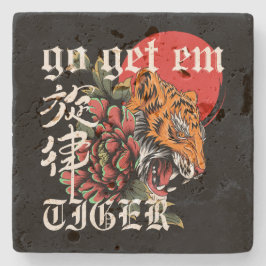 Gå På Tiger | Japansk Tiger Motiverande Gåva Stenunderlägg