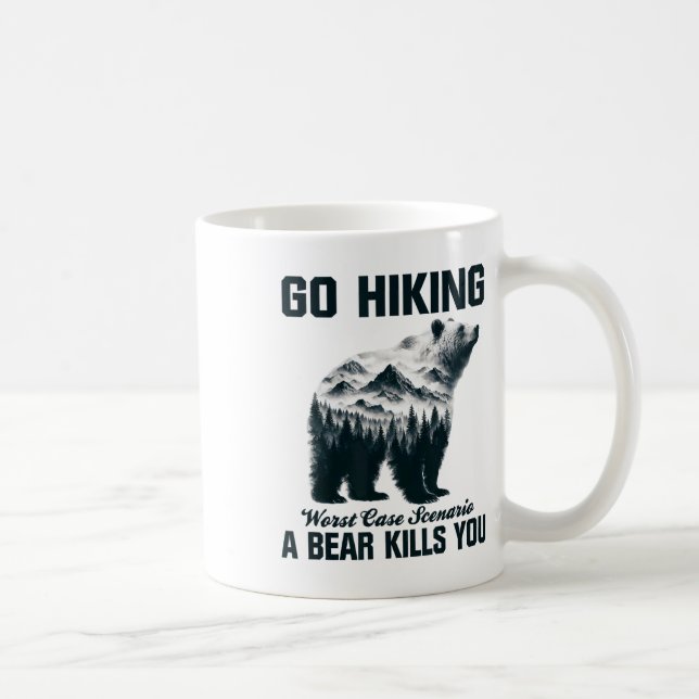 Gå på vandring värsta tänkbara scenario En björn d Kaffemugg (Höger)