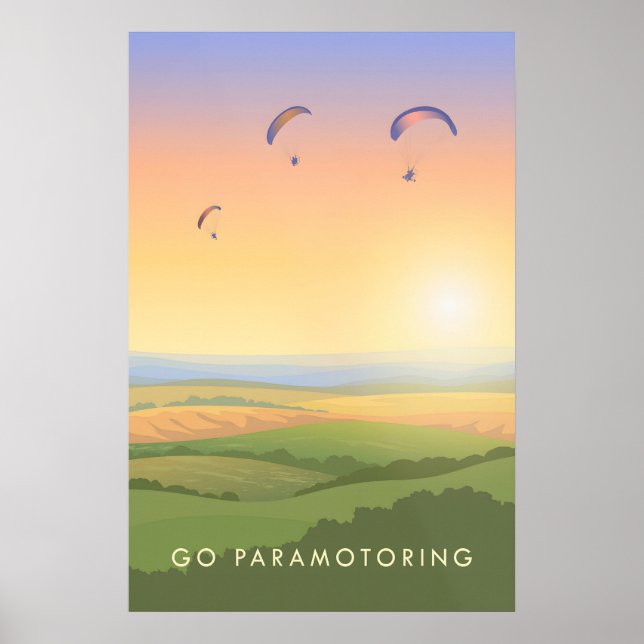 Gå Paramotoring Resa Affisch (Framsidan)