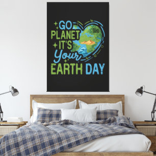 Gå Planet Det Är Din Jordens Dag Canvastryck