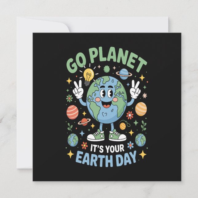 Gå Planet Det Är Din Jordens Dag Inbjudningar (Framsida)