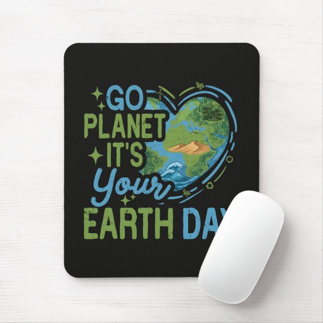Gå Planet Det Är Din Jordens Dag Musmatta (Med mus)