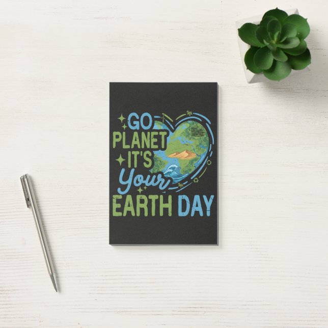 Gå Planet Det Är Din Jordens Dag Post-it Block (Kontor)