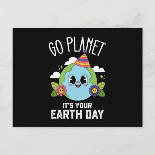 Gå Planet Det Är Din Jordens Dag Rolig Födelsedag Vykort