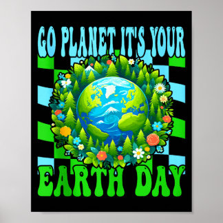 Gå planet jordens dag söta jordens naturälskare ta poster