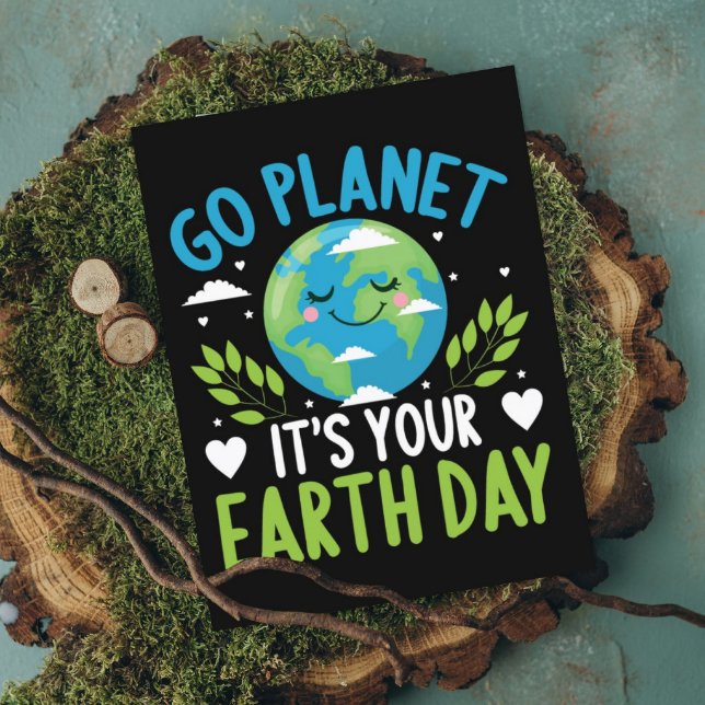 Gå planeten det är din jorddag 22 april vykort (Skapare uppladdad)
