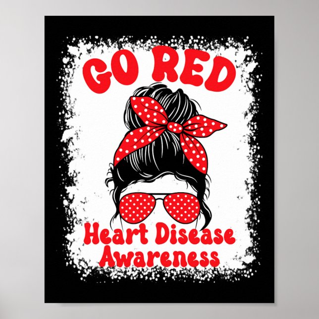 Gå Red Heart Disease Awareness Vi Bär Rött I Febru Poster (Framsidan)