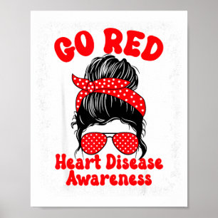 Gå Red Heart Disease Awareness Vi Bär Rött I Febru Poster