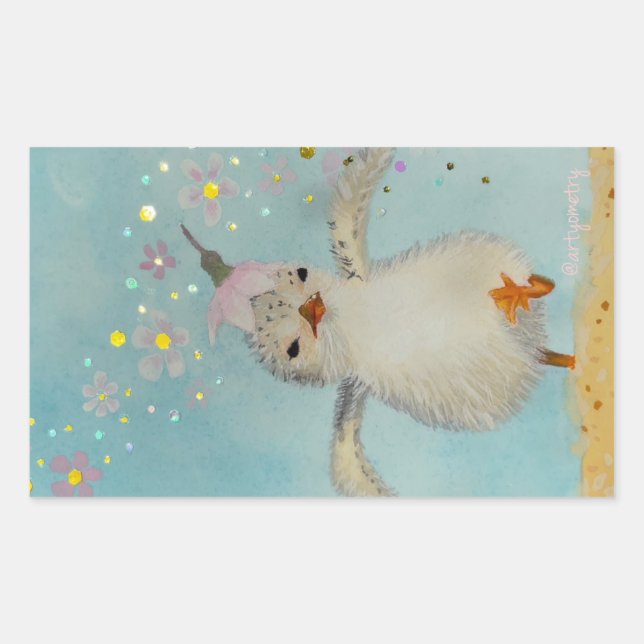 Gå! Rektangulärt Klistermärke (Framsida)