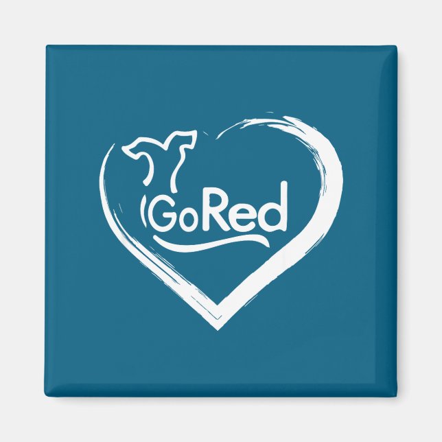 Gå Röd För Hjärtinfarkt Design Magnet (Framsidan)